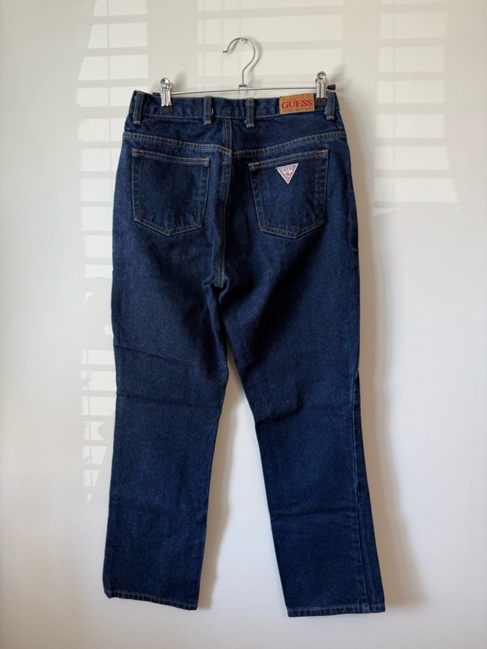 GUESS Womens Navy Straight-Leg Denim Jeans